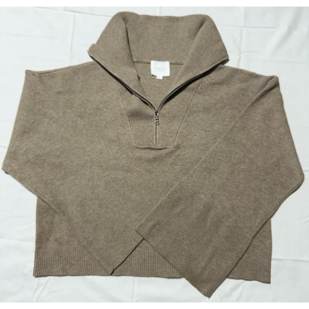 Sundays by WeAreSundays Jemma Half Zip Sweater Stone Beige‎ Knit Women's Size S
